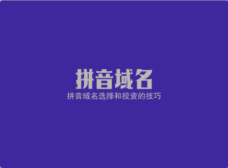 拼音域名选择和投资的技巧